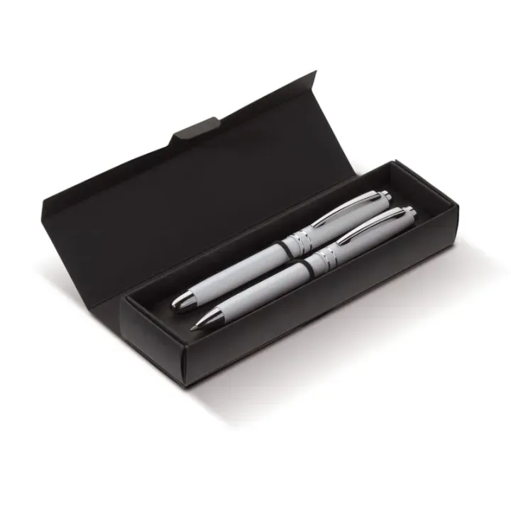 Pen set 2 stripes barrel metal - LT82365 (N0001)